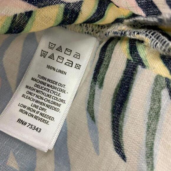 Tahari Womens Short Sleeve Linen Multicolor Tropical Tunic Top Size 2x - Picture 4 of 6